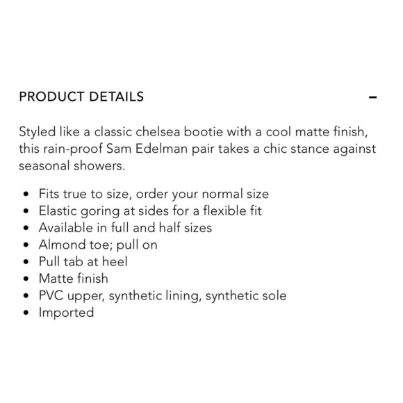 Sam Edelman Tinsley Matte Rain Boot Size 9 - Picture 8 of 8